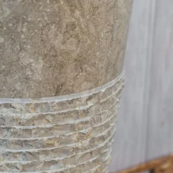 Lavabo|Wanda Collection Vasque salle de bain sur pied en marbre Florence gris