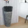 Wanda Collection Vasque salle de bain sur pied en pierre Florence noir