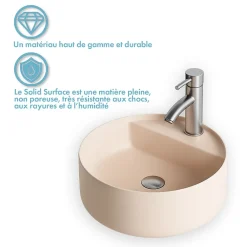 Ambra Vasque Semi-Encastrée - 42,5 cm - en Solid surface - Beige Rosé - Aurélie