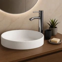 Ambra Vasque semi-encastrée 40 cm en Solid surface - Lucia