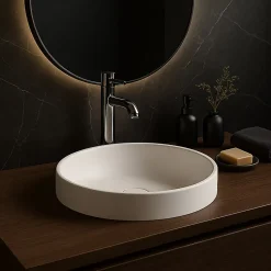 Ambra Vasque semi-encastrée 40 cm en Solid surface - Lucia