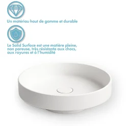 Ambra Vasque semi-encastrée 40 cm en Solid surface - Lucia
