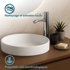 Ambra Vasque semi-encastrée 40 cm en Solid surface - Lucia