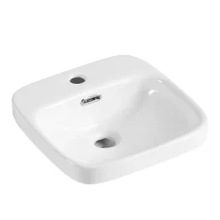 Vasque À Encastrer|Homesight Vasque semi-encastrée carrée céramique blanc Carla