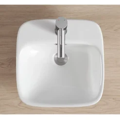 Vasque À Encastrer|Homesight Vasque semi-encastrée carrée céramique blanc Carla