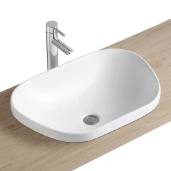 Vasque À Encastrer|Homesight Vasque semi-encastrée galet céramique blanc Ola