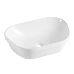 Vasque À Encastrer|Homesight Vasque semi-encastrée galet céramique blanc Ola