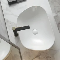 Vasque À Encastrer|Homesight Vasque semi-encastrée galet céramique blanc Ola