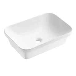 Homesight Vasque semi-encastrée rectangulaire céramique blanc Theodor