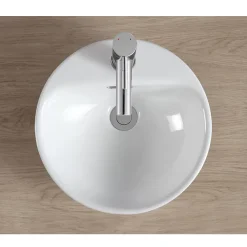 Homesight Vasque semi-encastrée ronde céramique blanc Carla