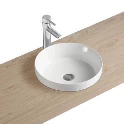Vasque À Encastrer|Homesight Vasque semi-encastrée ronde céramique blanc Aito