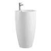 Vente-unique Vasque sur pied cylindrique blanche - D50 x H83 cm - MILOS II