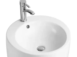 Vente-unique Vasque sur pied cylindrique blanche - D50 x H83 cm - MILOS II