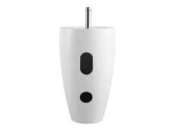Vente-unique Vasque sur pied cylindrique blanche - D50 x H83 cm - MILOS II