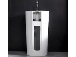 Lavabo|Vente-unique Vasque sur pied cylindrique TOTAM