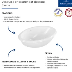 Vasque À Encastrer|Villeroy & Boch Vasque VILLEROY ET BOCH à encastrer par-dessous Evana