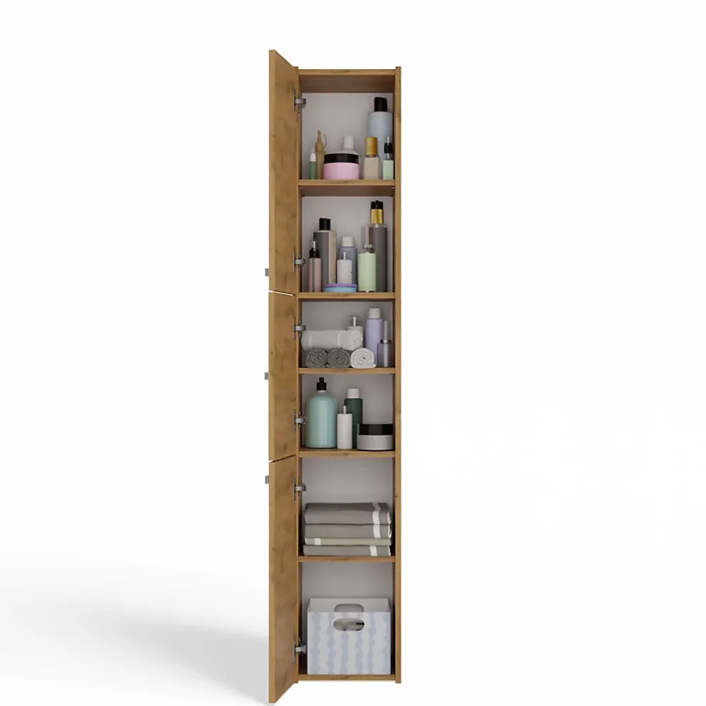 Colonne De Salle De Bains|Topeshop VERONA - Armoire Colonne de salle de bain - 170x30x30 - Meuble rangement salle de bain