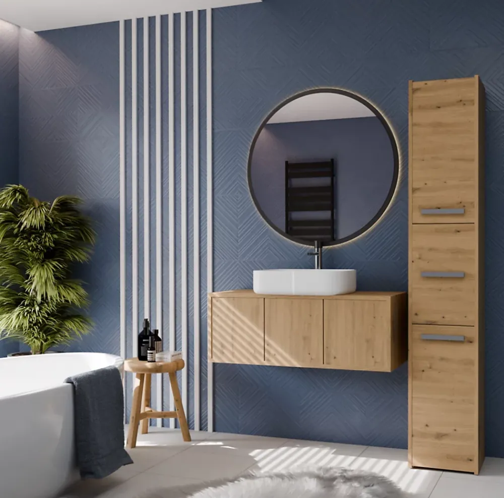 Colonne De Salle De Bains|Topeshop VERONA - Armoire Colonne de salle de bain - 170x30x30 - Meuble rangement salle de bain