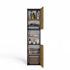 Colonne De Salle De Bains|Topeshop VERONA - Armoire de salle de bains - 170x40x30 cm - Meuble colonne de rangement SDB