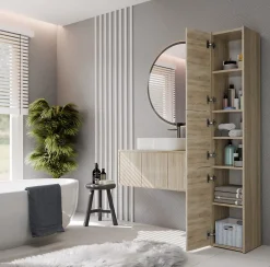 Topeshop VERONA - Colonne de salle de bain 30x30x170 - Meuble salle de bain - Rangement salle de bain - Colonne rangement