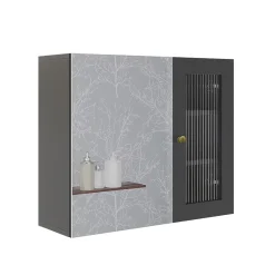 Armoire De Toilette|Vicco Gris 60x50cm avec miroir