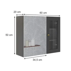 Armoire De Toilette|Vicco Gris 60x50cm avec miroir