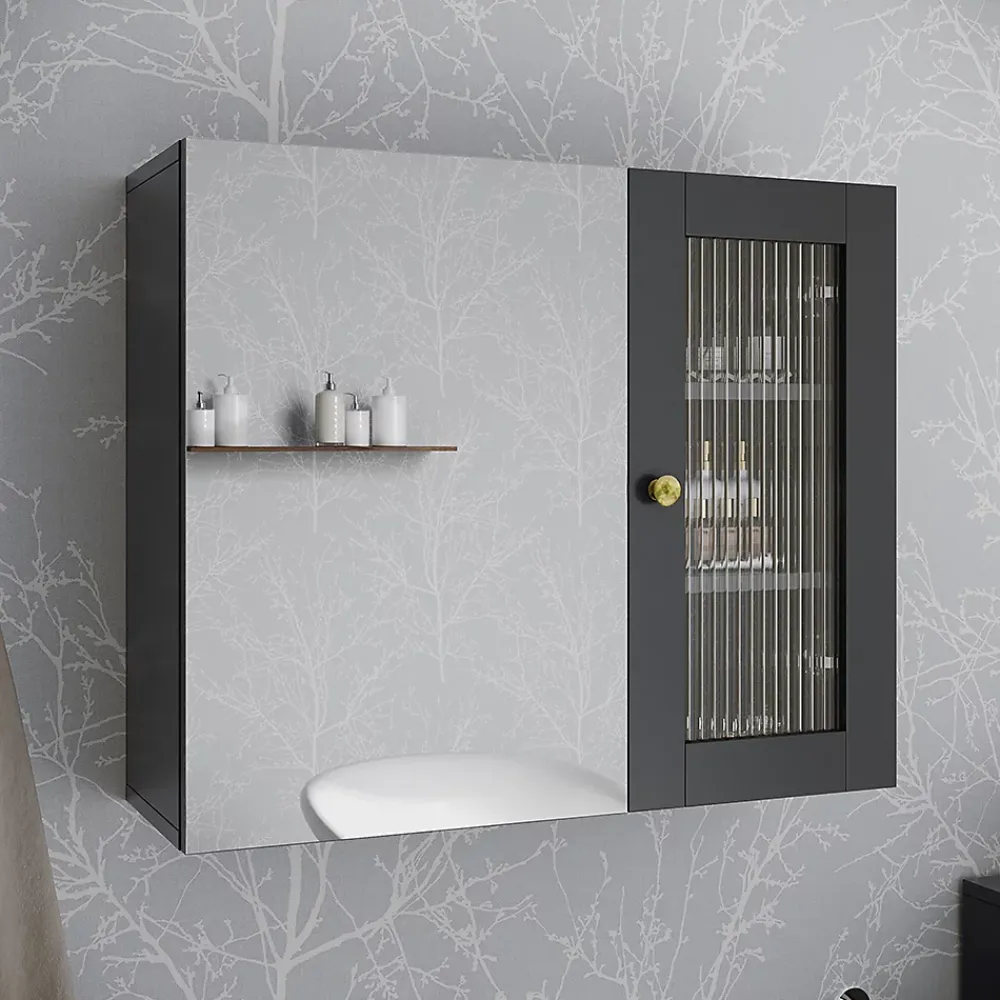 Armoire De Toilette|Vicco Gris 60x50cm avec miroir