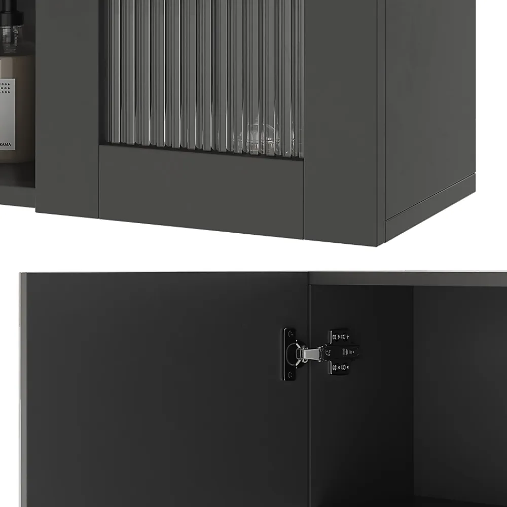 Armoire De Toilette|Vicco Gris 60x50cm avec miroir