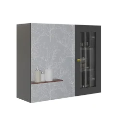 Armoire De Toilette|Vicco Gris 60x50cm avec miroir