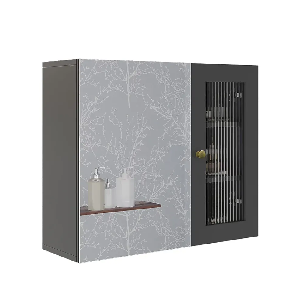 Armoire De Toilette|Vicco Gris 60x50cm avec miroir