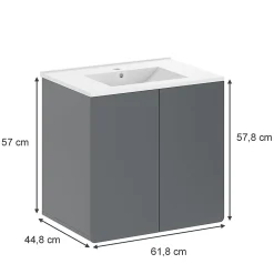 Vicco Meuble sous lavabo Gris