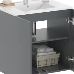 Vicco Meuble sous lavabo Gris