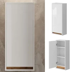 Vicco Armoire de Blanc brillant/Chêne doré 81.6x35cm avec porte