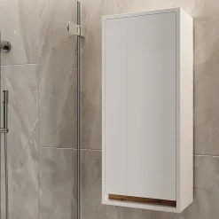 Vicco Armoire de Blanc brillant/Chêne doré 81.6x35cm avec porte