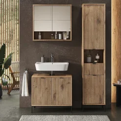 Vicco Armoire de salle de bain Chêne Viking 40x190cm avec porte et tiroir