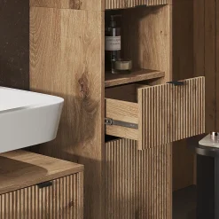 Vicco Armoire de salle de bain Chêne Viking 40x190cm avec porte et tiroir