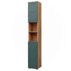 Colonne De Salle De Bains|Vicco Armoire de salle de bain Vert/force de lor Chêne 30x192cm