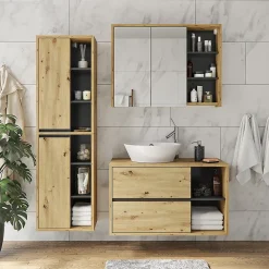 Vicco Armoire de salle de bain Chêne Artisan 50x170cm