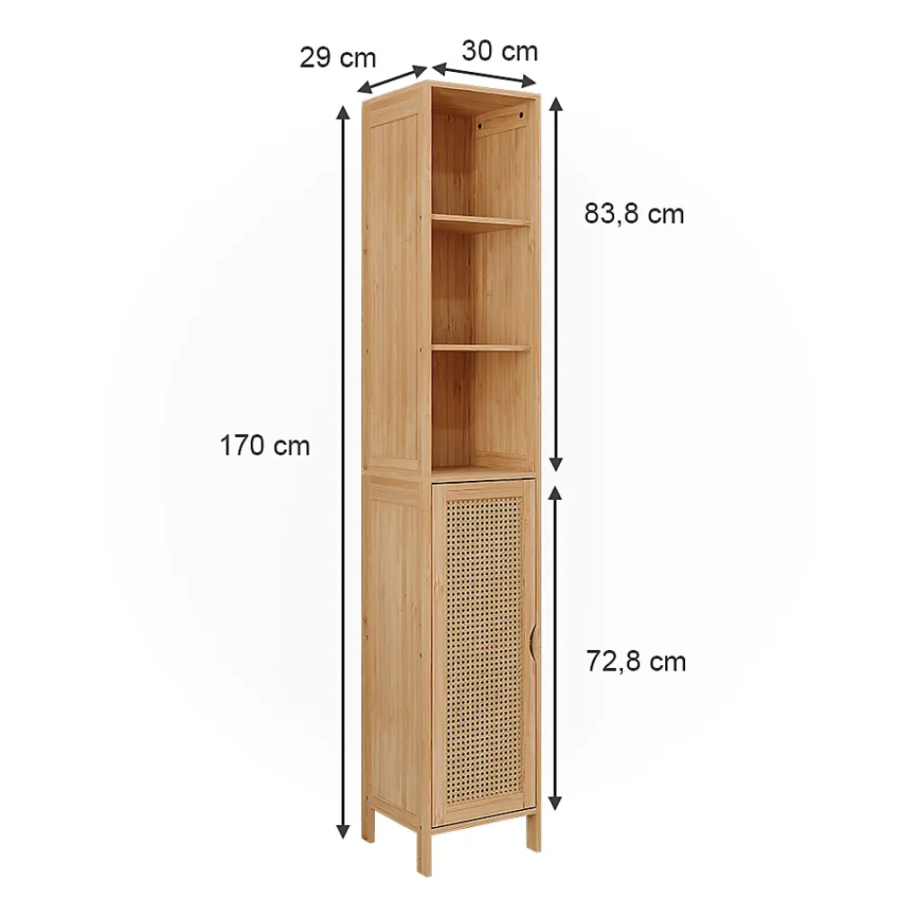 Vicco Armoire de salle de bain Bambou 30x170cm