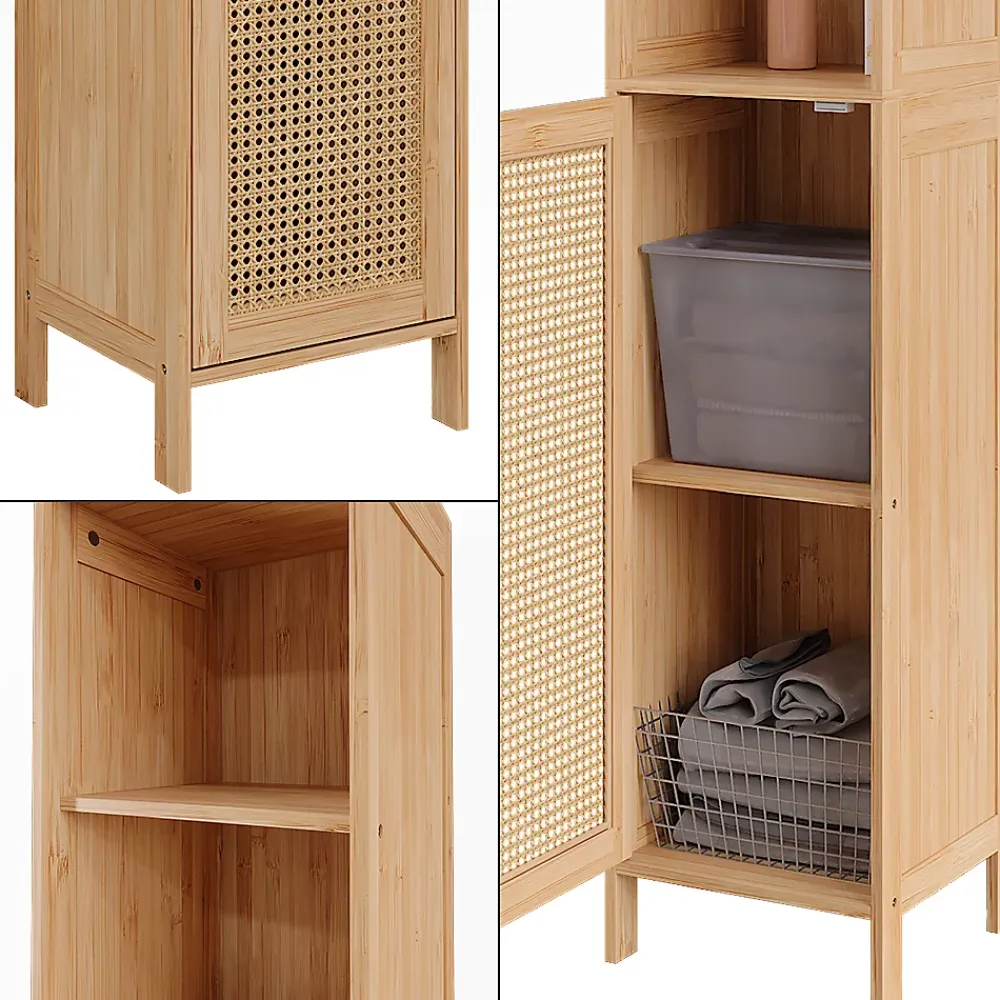 Vicco Armoire de salle de bain Bambou 30x170cm