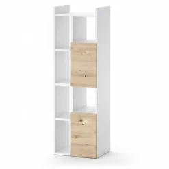 Colonne De Salle De Bains|Vicco Armoire de salle de bain Blanc 36x117cm avec 2 tiroirs