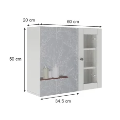 Vicco Armoire de toilette Blanc 60x50cm avec miroir