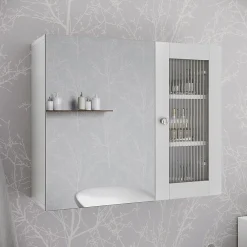 Vicco Armoire de toilette Blanc 60x50cm avec miroir