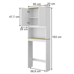 Meuble Wc|Vicco Armoire de toilette Blanc 60x163cm