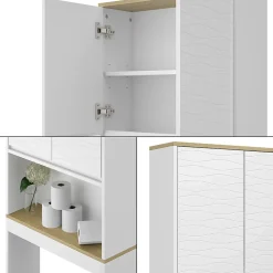 Meuble Wc|Vicco Armoire de toilette Blanc 60x163cm