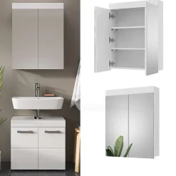 Armoire De Toilette|Vicco Armoire de toilette Blanc 60x77cm