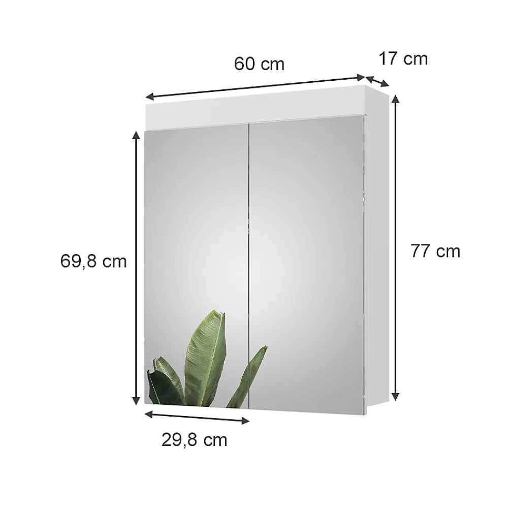 Armoire De Toilette|Vicco Armoire de toilette Blanc 60x77cm