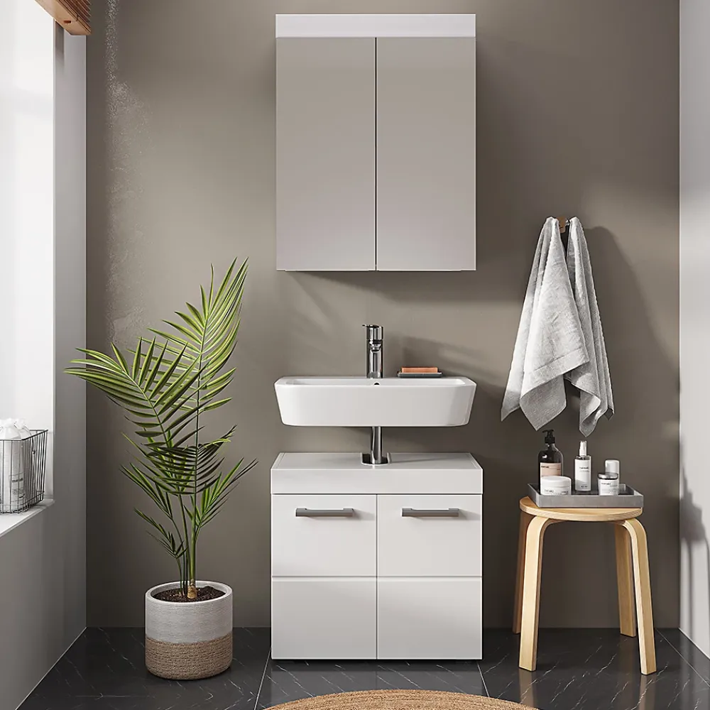 Armoire De Toilette|Vicco Armoire de toilette Blanc 60x77cm