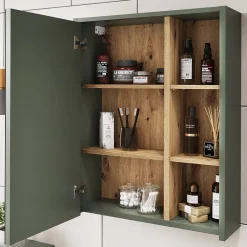 Armoire De Toilette|Vicco Armoire de toilette Vert/Artisan 60x75cm