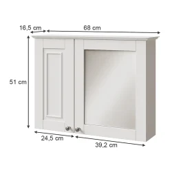 Armoire De Toilette|Vicco Armoire de toilette Blanc 68x51cm